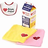 Anak Jujur長袖ロンパ2枚組イエローピンク 【通販限定特典ミニビブ付き】（size:80）