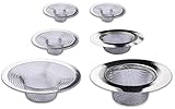 6パックstainless-steel Sink Strainer Set , Fits Mostキッチン洗面台洗面、バスルーム、タブ、シャワー排水、ランドリールーム