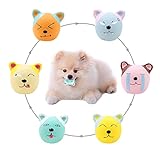 Adusaラテックス犬噛むぎくしゃくボールおもちゃフェイスフェッチプレイ玩具用子犬小型中ペット犬6pc