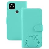 Kedic case に適合する Google Pixel 4a 5G ケース 手帳型 大きな花の顔の猫のパターン 用の ぐーくるぴくせる4a5Gケース 用の Google Pixel 4a 5G スマホケース 手帳型 に適合する グーグルピクセル4a5G ケース 用の pixel4a5G カバー の選択 指紋なし 適度な厚さ 軽量グリップ 柔軟性 より包括的な保護 スマホ スタンド ライトブルー