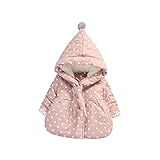 Pojour ベビー服 子供服 女の子コート 冬 防寒 おしゃれフード付きコート かわいいドットジャケット 厚手 暖かい ベビールームウェア 普段着 カジュアル 旅行 記念日 プレゼント ピンク