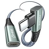 AINOPE 1M USB C延長ケーブル, 20Gbps/USB 3.2転送 USB Type Cエクステンダー ライトアングル 100W/5A 急速充電 PSVR2/USB Cハブ/Dell XPS/MacBook/iPad Pro/マグセーフ充電器対応