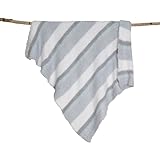 Barefoot Dreams Multi Stripe Stroller Blanket, White/Ocean/Aqua Ice/Blue by Barefoot Dreams