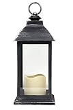 Renaissance 2000 5.3X5.3X12 Brushed Black LED Lantern w/Candle w [並行輸入品]
