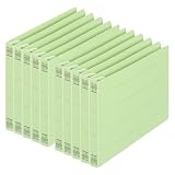 プラス フラットファイル 樹脂製とじ具 B6 横 グリーン 10冊 NO.052N 78-356×10