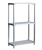 選べる幅サイズ31段階！軽量アルミ製 収納ラック3段 棚板奥行36cm 高さ140cm 幅バリエーション 30～180cm (60cm)