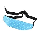 【ノーブランド品】赤ちゃん　ベビーカー　カーシート　睡眠　昼寝援助　ヘッド　ホルダー　ベルト　支持バンド　姿勢調整　全5色 - 青