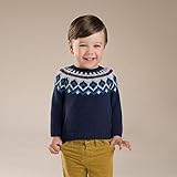 【dave&bella(デイブ・ベラ)】【秋冬/セーター】　ジャカード織ニットセーター　長袖　プルオーバー　ラウンドネック　ベビーセーター　ネイビー　70cm/80cm/90cm/100cm/110c