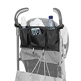 ベビーカー用ポーチ 収納バッグ ドリンクホルダー 取り付け簡単 ボトル 哺乳瓶 スマホ 小物入れ 2つのフック付き 荷物掛けバッグ 収納ケース 便利 おでかけ用 ベビーカー用 バギー おむつポーチ ベ