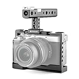 PULUZ カメラケージ アルミ合金製カメラスタビライザー Sony Alpha 7C / ILCE-7C/A7C用カメラハンドルケージ ビデオリグ 1/4"と3/8"ねじ穴 コールドシューとレール付き ビデオ/映画製作/ビデオ撮影用