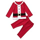(プタス)Putars ベビー服 子供服 上下セット Tシャツ 女の子 男の子 サンタ クリスマス 可愛い 秋 冬 運動服 旅行 記念日 プレゼント 3-18ヶ月