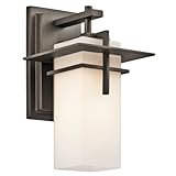 49642OZ Caterham 1LT Indoor/Outdoor Wall Sconce, Olde Bronze Finish with Satin Etched Cased Opal Gla