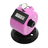 uxcell　手集計カウンター　数取器　番号リモコン　ゴルフピッチ　4桁　ブラック　ピンク