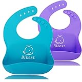 ベビー お食事エプロン ソフト スタイ よだれかけ (ターコイズ / パープル)