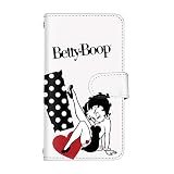 スマ通 アイフォン12mini 対応 ケース 手帳 タイプ スマホ カバー カードポケット あり bettyboop 04 ベティーブープ キャラクター 立てられる ストラップ穴 傷防止 カッコいい アイフォン トゥエルブ ミニ用 エーユー iPhone 12 mini (C) betty-004-camel