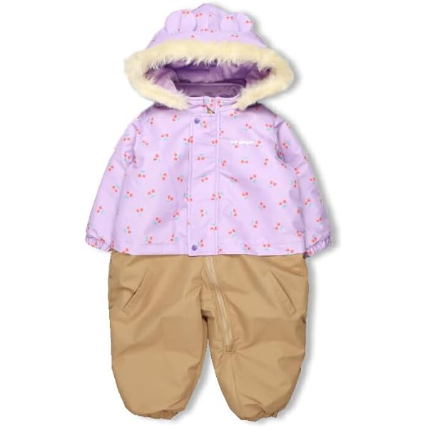 Amazon | [ムージョンジョン] 子供服 小花柄切替スノーコンビ・スキー