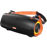 DOSS Extreme Boom Pro D100 Bluetoothスピーカー 70W 大音量 ワイヤレス ポータブル ブルートゥース スピーカー IPX6防水 24時間再生 低音強化 TWS対応 パッシブラジエーター採用 USB-C充電 モバイルバッテリー機能搭載 ショルダーストラップ付き 花見/お風呂/体育館/ダンス/キャンプ/パーティー/車/旅行に適用（ブルー）