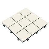 ベランダタイル 9枚 タイルタイプ (10枚入り) 3×3 PT-30 オフホワイト