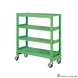 中量キャスターラック 50支柱 幅120×奥行75×高さ200.2cm 4段 グリーン 500㎏/全