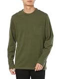[Amazon Essentials] Tシャツ レギュラーフィット 長袖 メンズ ヘザーオリーブ L