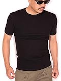 (アビレックス) AVIREX 半袖 Tシャツ クルーネック 無地 デイリーウエア 6143502 ブラック M