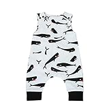 Karchi 子供オールインワン ベビー連体服　無地 　サロペットパンツ 　ベビー ロンパース　両面プリント　女の子用　普段着 カジュアル 可愛い 春夏　全3色 (100, ホワイト)