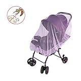 ベビーカー蚊帳 ベビーカー虫除け 赤ちゃんを守る 害虫侵入を防ぐ かや ネット (パープル)