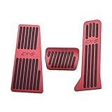 Boyousマツダ CX-5 KE系 KF系 2012-2020 アルミ ペダル 工具不要 CX-5ロゴ 専用設計 ブレーキ フットレスト アクセルペダル カバー 防キズ 防汚れ 滑り止め 2点セット（レッド）