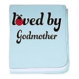 CafePress – Loved By Godmotherてんとう虫 – スーパーソフトベビー毛布、新生児おくるみ ブルー 069814715425CD2