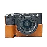 QIYAONUOボディーハーフケース Sony A7C ii A7CR A7C2専用 カメラケース ボディケース バッテリーの交換でき 三脚ネジ穴付き (ダークイエロー)