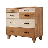 日本製 アンティーク風 幅80cm 4段ローチェスト 桐製 完成品 (ナチュラル)