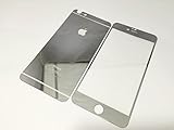 iPhone6 4.7インチ/ iPhone6 plus ５．５インチ対応 鏡面アルミ ガラス 保護フイルム 前後２枚セット 衝撃保護 ガラスフィルム 液晶保護フィルム 厚さ0.20mm 鏡面加工 ミラー 社外品 (iPhone6, シルバー)