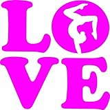 Love – 体操キッズ用ガールズスポーツ引用ビニール壁ステッカーデカール用ホーム装飾 – 10インチx 10インチ 10 Inches x 10 Inches ピンク FBA210 10x10 - 