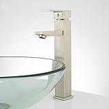 Wovierクロム/つや消しニッケル/ Oil Rubbed Bronzeウォーターフォール浴室シンク蛇口、シングルハンドル単穴洗面所蛇口、ミキサータップBasinトールボディ 83611