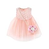 Cutelove 子供ドレス ワンピース 女の子 花バッグ付き 可愛い メッシュ 夏 袖なし 赤ちゃん 素敵 おしゃれ ドレス 2色
