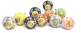 set of 10 colorful ceramic cupboard cabinet door knobs drawer pulls Small 1.5 diameter [並行輸入品]