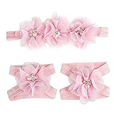 Meily ベビー用 ヘアバンドセット 裸足 サンダル カチューシャ 可愛い おしゃれ お花 赤ちゃん [全4色][ピンク]