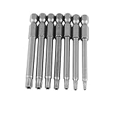 Akozonスクリュードライバービット7個/セットS2スチール75ミリメートル1/4インチ六角シャンクドライバービットT 8-T30磁気セキュリティスタースクリュードライバービット