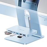 PULWTOP iMac アクセサリー i-Mac 2021/2023/2024用 USB A/C 10Gbps搭載iMac用USB Cハブ M1/M3/M4用ハブ 2USB A 2.0 SD/TFカードリーダー Blue