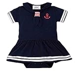 nico+(ニコプラス) ロンパース 半袖 ベビー服 マリン ボーダー ブラック スカート 95cm