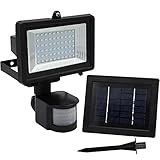 Outdoor Solar LED Security Light - PIR Motion Sensor LED Flood Light - Digitally Adjustable, 10-39ft