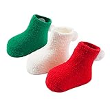可愛い ボール付き ソックス 靴下 ベビー 新生児 赤ちゃん キッズ 子供 女の子 男の子 秋冬 コーラフリース 白 保温 お祝い 出産祝い ギフト 3足セット 0-3歳 (S(0-6ケ月), セット
