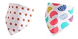 スナップ付きバンダナよだれビブ乳幼児用のよだれ歯が生える赤ちゃんのためのスタイリッシュなデザインのコットンベビーギフトセット - 2パック (WD0027)