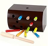 【 Alnair 】 ひっつき 磁石 むし 芋虫 幼虫 木のおもちゃ 木製 こども おもちゃ