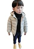 SHUNYI ベビー キッズ ダウンコート 軽量 女の子 男の子 ジャケット 冬服 フード付き 子供服 あったか ショート丈 中綿コートグレー110