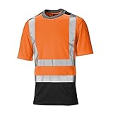 (ディッキーズ) Dickies 高視認 夜光/蛍光/反射 ツートーン 安全 ハイビズTシャツ 半袖Tシャツ セーフティーTシャツ トップス 男性用 (2XL) (オレンジ/ネイビー)