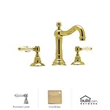 Rohl A1409LPIB-2 1027/8Stn A1409Lp-2 Country Bath Widespread with Porcelain Lever Handles and Pop-Up