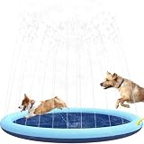 UPstore 噴水プール 安全 子供 ペット 水浴び 水遊び 噴水マット プールマット プレイマット おもちゃ 庭遊び 空気入れ不要 (噴水プール, 直径220cm / φ2.2m)