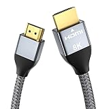 HDMI ケーブル2M/3M【4K/8K対応/スリム端子】プレミアムHDMI2.0/2.1規格ナイロンメッシュケーブル アルミコネクタ 18gbps 4K60Hz/HDR/3D/イーサネット対応 テレビ PS5/PS4/3 Xbox Nintendo Switch TV Fire TVなど適用 (長さ2M 8K)