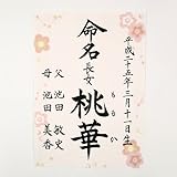 [萌舟] 毛筆代書付き命名書 A4サイズ 紅うめ